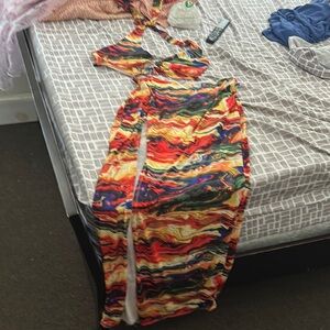 Fashion Nova Multicolor Strapless Dress